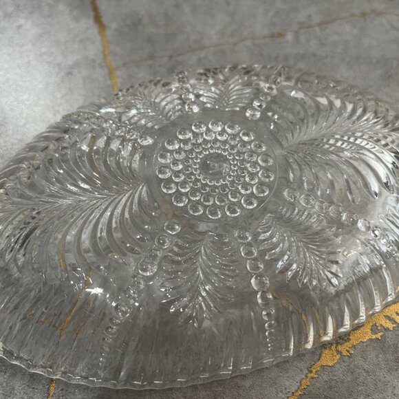 Vintage Anchor Hocking Feather and Pearl Relish Dish Depression Glass - Picture 4 of 6